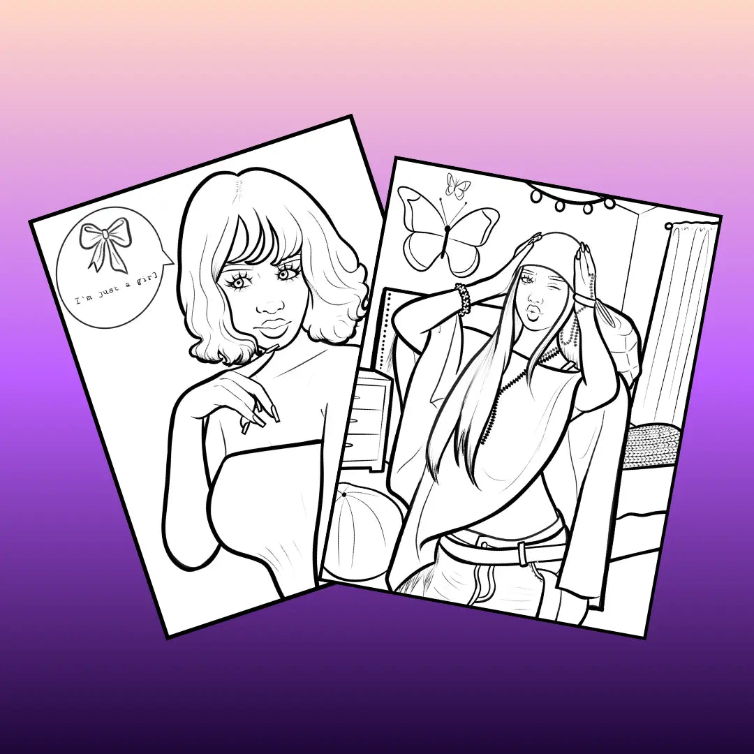 Soft Melaniny Vol. 3 – Instant Digital Download Digital Coloring Book Art x SJK