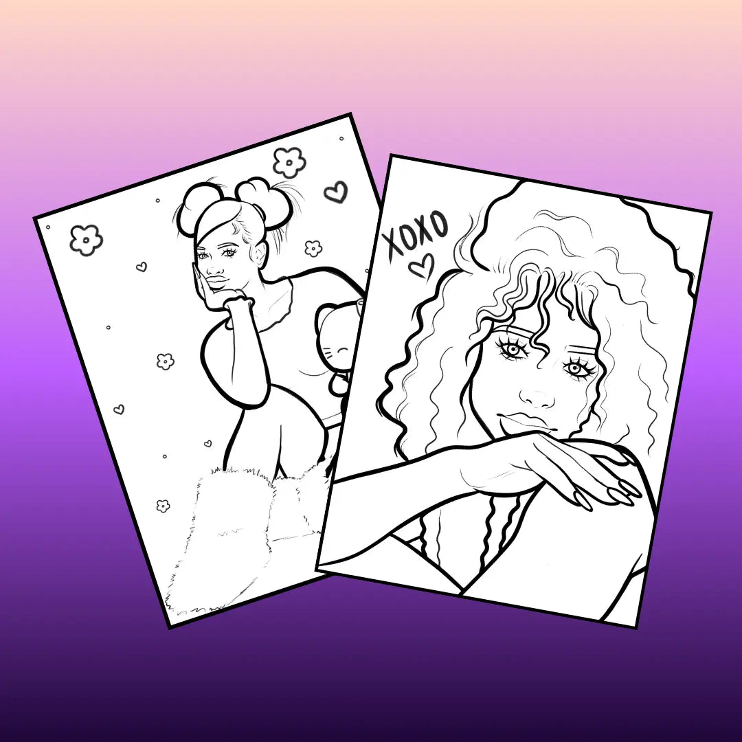 Soft Melaniny Vol. 3 – Instant Digital Download Digital Coloring Book Art x SJK